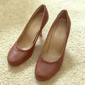Maripe Brown Mary Jane heels-braided edge sz 8.5